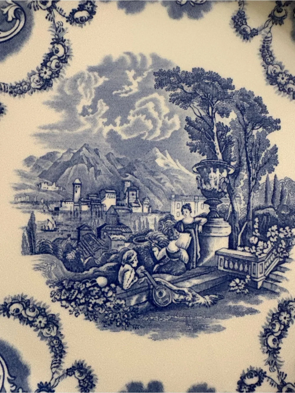 Spode Blue Room Continental Views Transferware Dinner Plate England 10.5”